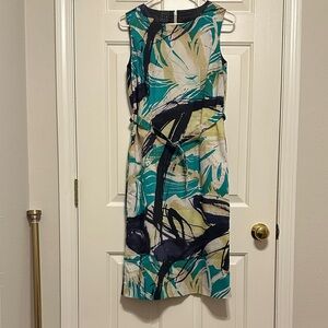 Elegant Abstract Print Midi Dress